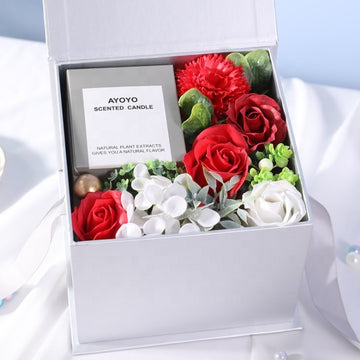 Aroma Therapy Candle & Soap Flower Gift Box